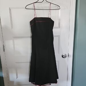 B. Smart Black Sheath Midi Dress Spaghetti Strap